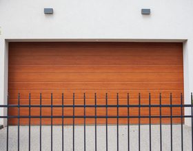 New sectional garage door installed on a Tulsa home